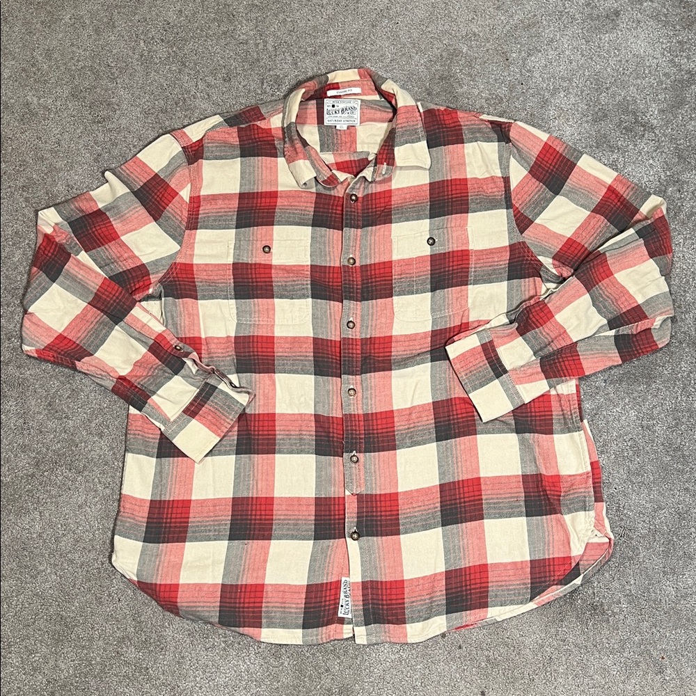 Lucky Brand Saturday Stretch Flannel Classic Fit size XL